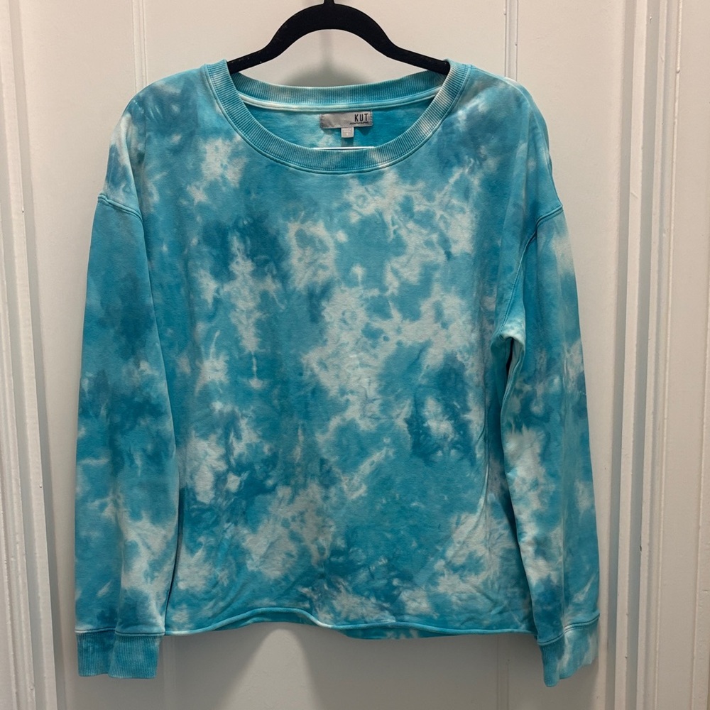 Blue Tie-Dye Crewneck Sweatshirt